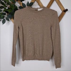 Sezane Eduardo Merino Wool Crew Neck Back Sweater